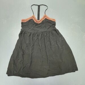 Dina Tank Dress Women's Large Black Embroidered Beaded Sleeveless Boho Casual